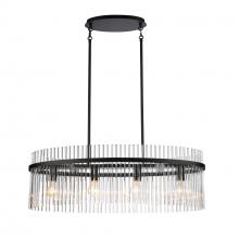 Artcraft Canada AC12084BK - Ava 4 Light Island Light, Black with Glass Rods