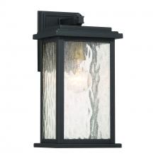 Artcraft Canada AC9270BK - Estate 1 Light Outdoor Wall Sconce, Black, Brass with Rain Glassware