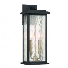 Artcraft Canada AC9271BK - Estate 2 Light Outdoor Wall Sconce 17", Black, Brass with Rain Glassware