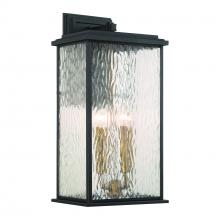 Artcraft Canada AC9274BK - Estate 4 Light Outdoor Wall Sconce, Black, Brass with Rain Glassware
