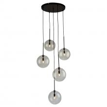  SC13195BK - Pinpoint 5 Light Pendant Black