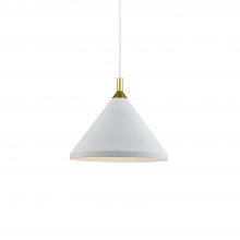 Kuzco 492814-WH/GD - Dorothy 14-in White With Gold Detail 1 Light Pendant