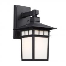  321960BK - Outdoor Wall Mount Lantern - in Black finish with White Art Glass