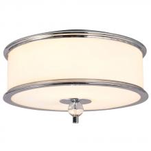  L612065CH031A1 - LED Flush Mount Ceiling Light - in Polished Chrome finish with White Glass