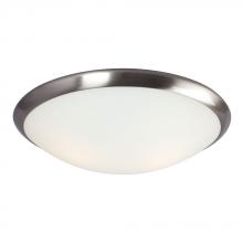 Galaxy L612394BN010A1 - LED Flush Mount Ceiling Light - in Brushed Nickel finish with Satin White Glass