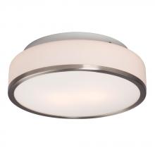  613532BN-213NPF - Flush Mount Ceiling Light - in Brushed Nickel finish with White Glass