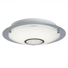  L619484CH016A1 - LED Flush Mount Ceiling Light - in Polished Chrome finish with White Glass & Clear Crystal Accents