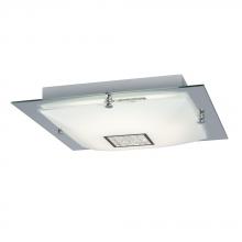  L620194CH024A1 - LED Flush Mount Ceiling Light - in Polished Chrome finish with White Glass & Clear Crystal Accents