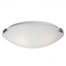  680416BN/WH-213NPF - Flush Mount Ceiling Light - in Brushed Nickel finish with White Glass