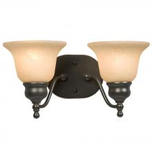  700802DBC - Two Light Vanity - Dark Brown Copper w/ Tea Stain Marbled Glass