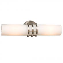  ES701322BN - 2-Light Bath & Vanity Light - in Brushed Nickel finish with Frosted White Glass