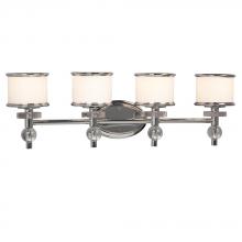  712064CH - 4-Light Vanity Light  - Polished Chrome with White Glass