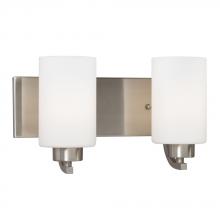  718732BN - 2-Light Vanity in Brushed Nickel with Satin White Glass