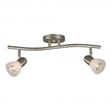  753612BN/FR - Two Light Halogen Track Light  - Brushed Nickel w/ Frosted Glass