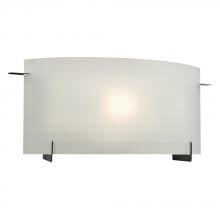  790502PT - Single Light Vanity - Pewter w/ Frosted Checkered Glass with Med. Base