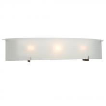  790507PT-218EB - 3-Light Bath & Vanity Light - in Pewter finish with Frosted Checkered Glass