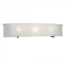  790507PTR - Three Light Vanity - Pewter w/ Frosted Checkered Glass