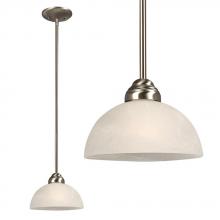  811855BN - Mini Pendant w/6",12",18" Extension Rods - Brushed Nickel w/ Marbled Glass