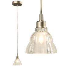  911584PT - Mini-Pendant - Pewter with Clear Frosted Glass