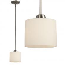  913164BN - Mini Pendant - Brushed Nickel with Satin White Glass