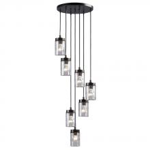  919857ORB - 7-Light Multi-Light Pendant - in Oil Rubbed Bronze finish with Clear Glass Shade