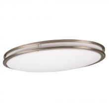 Galaxy 950064BN-G413 - Oval Flush Mount Ceiling Light - in Brushed Nickel finish with White Acrylic Lens (120V MPF, Electro