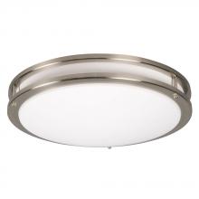 Galaxy L951054BN016A1 - LED Flush Mount Ceiling Light - in Brushed Nickel finish with White Acrylic Lens (120V MPF, Electron