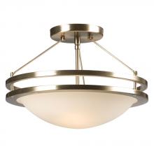  ES601322BN - Semi-Flush Mount Ceiling Light - in Brushed Nickel finish with Frosted White Glass