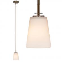  ES911964BN - Mini Pendant - in Brushed Nickel finish with White Glass