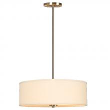  ES913041BN - Pendant - in Brushed Nickel finish with Off-White Linen Shade, includes 6", 12" & 18" Ex