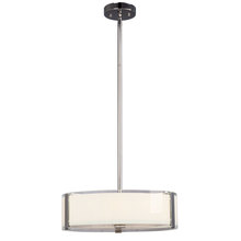  ES914291CH - Pendant - in Polished Chrome finish with Opal White & Clear Glass, includes 6", 12" & 18"