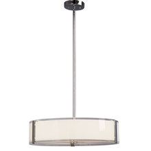  ES914295CH - Pendant - in Polished Chrome finish with Opal White & Clear Glass, includes 6", 12" & 18"