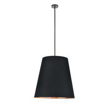  PD311025UBBG - Calor 25-in Black Linen With Gold Parchment/Urban Bronze 3 Lights Pendant