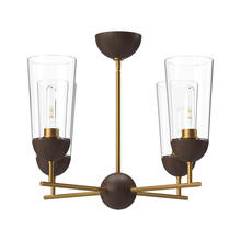  CH542324AGWT - Emil 25-in Aged Gold/Walnut 4 Lights Chandeliers