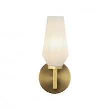  WV424110BGOP - Krysta 10-in Brushed Gold/Opal Glass 1 Light Wall Vanity