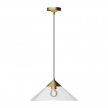  PD521015BGCL - Mauer 15-in Brushed Gold/Clear Glass 1 Light Pendant