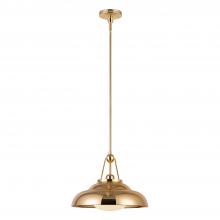  PD344014PBGO - Palmetto 14-in Polished Brass/Glossy Opal 1 Light Pendant