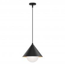  PD485214MBOP - Remy 14-in Matte Black/Opal Glass 1 Light Pendant