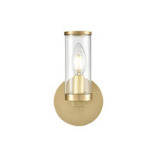  WV309001NBCG - Revolve Clear Glass/Natural Brass 1 Light Wall/Vanity