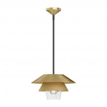  PD475113BGCL - Tetsu 13-in Brushed Gold/Clear Glass 1 Light Pendant