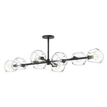  LP548848MBCL - Willow 48-in Clear Glass/Matte Black 8 Lights Linear Pendant