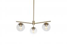  188-413/SG/CL - Eclipse - 3 Light 27 Chandelier in Soft Gold with Clear Glass