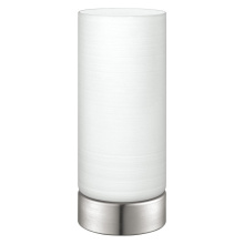 Elgo 202271A - 1 LT Table Lamp w/ Matte Nickel Finish & White Wiped Glass Shade