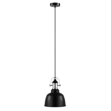 Elgo 202422A - 1 LT Mini Pendant w/ Black Finish & Black w/ White Interior Shade w/ Chrome Accents