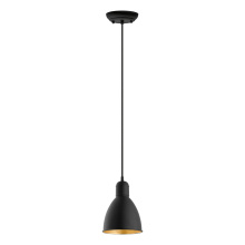 Elgo 203443A - 1 LT Mini Pendant w/ Black Finish & Black & Gold Shade