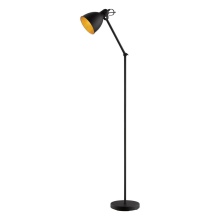 Elgo 203448A - 1 LT Floor Lamp w/ Black Finish & Black & Gold Metal Shade