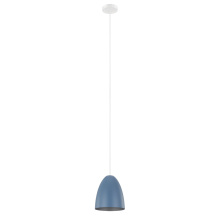 Elgo 204084A - 1 LT Pendant w/ Pastel Dark Blue  & Silver Metal Shade