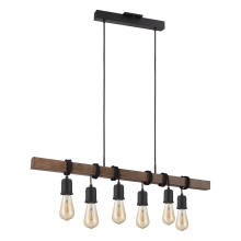Elgo 204243A - 6 LT Open Bulb Linear Pendant w/ Black & Dark Brown Finish