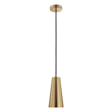 Elgo 204364A - 1 LT Mini Pendant w/ Brushed Gold Finish & Brushed Gold Cone Shaped Metal Shade
