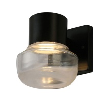 Elgo 204446A - 1 LT Integrated LED Indoor/Outdoor Wall Light w/ Black Finish & Clear Glass